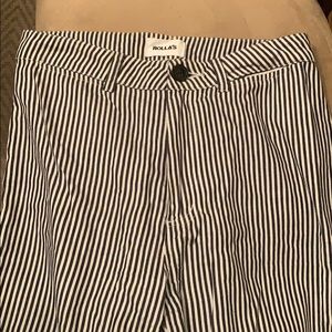 Navy & white striped pants